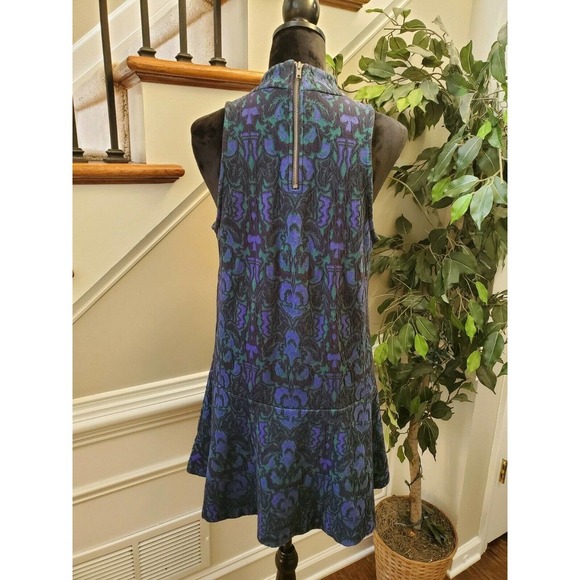 Free People Women's Floral Cotton Sleeveless Mock Neck Knee Length Dress Size M - Picture 7 of 10